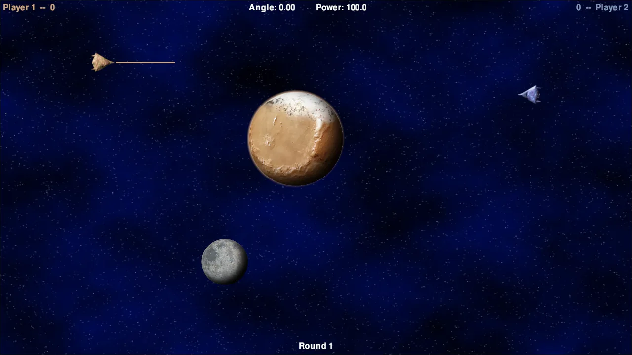 Two ships and two planets in space, round 1